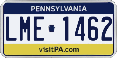 PA license plate LME1462