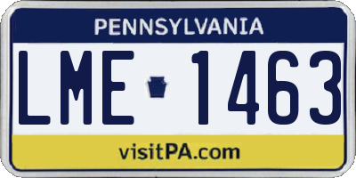 PA license plate LME1463