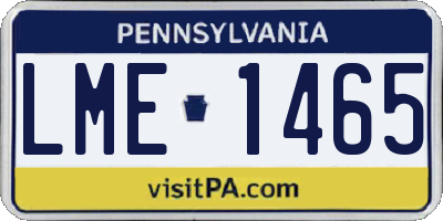 PA license plate LME1465