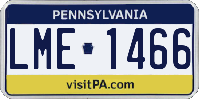 PA license plate LME1466