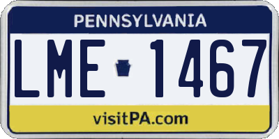 PA license plate LME1467