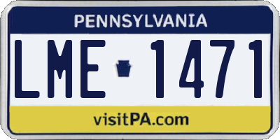 PA license plate LME1471