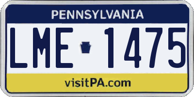 PA license plate LME1475