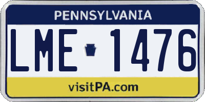 PA license plate LME1476