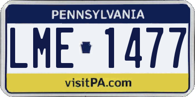 PA license plate LME1477