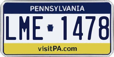 PA license plate LME1478