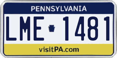 PA license plate LME1481