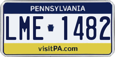 PA license plate LME1482