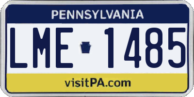 PA license plate LME1485