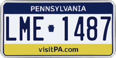 PA license plate LME1487