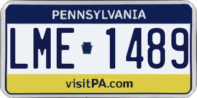 PA license plate LME1489