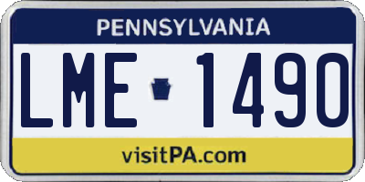PA license plate LME1490
