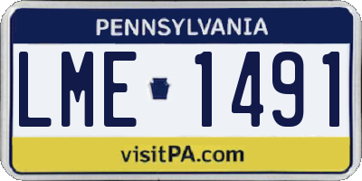 PA license plate LME1491