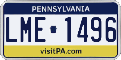 PA license plate LME1496