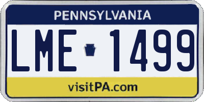 PA license plate LME1499