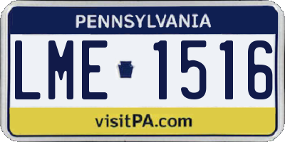 PA license plate LME1516