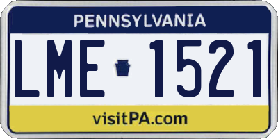 PA license plate LME1521