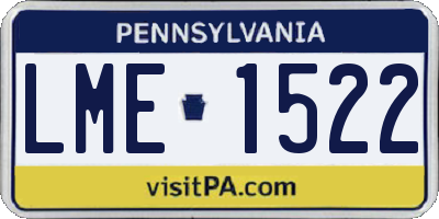 PA license plate LME1522