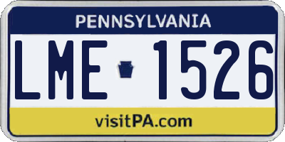 PA license plate LME1526