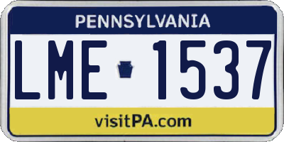PA license plate LME1537