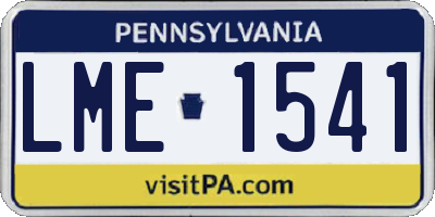 PA license plate LME1541