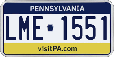 PA license plate LME1551