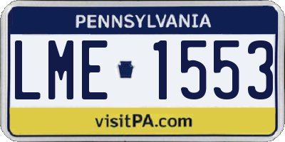PA license plate LME1553