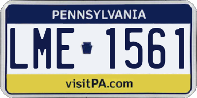 PA license plate LME1561
