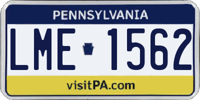PA license plate LME1562