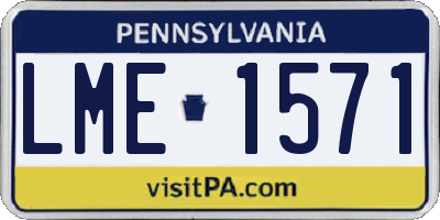 PA license plate LME1571
