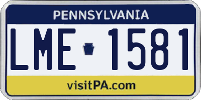 PA license plate LME1581