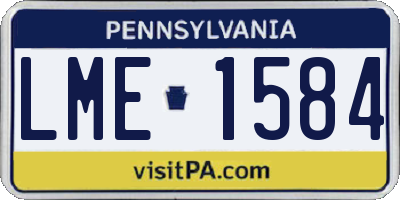 PA license plate LME1584