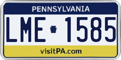 PA license plate LME1585