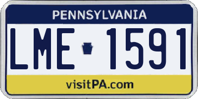 PA license plate LME1591