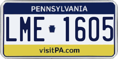 PA license plate LME1605
