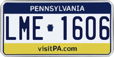 PA license plate LME1606