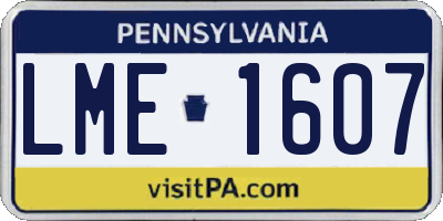 PA license plate LME1607