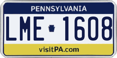 PA license plate LME1608
