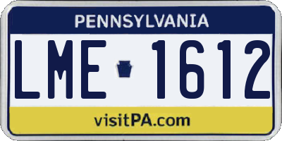 PA license plate LME1612