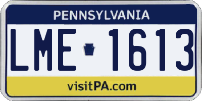 PA license plate LME1613