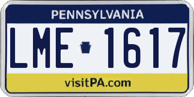 PA license plate LME1617
