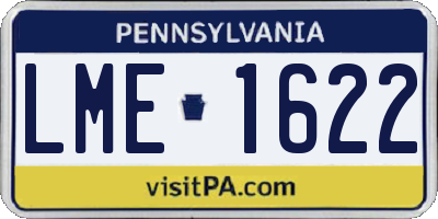 PA license plate LME1622