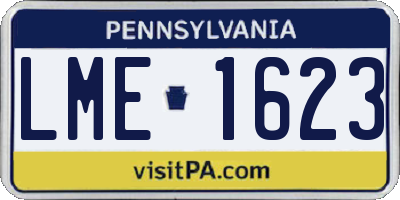 PA license plate LME1623
