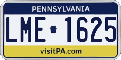 PA license plate LME1625