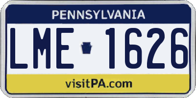 PA license plate LME1626