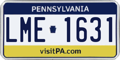 PA license plate LME1631