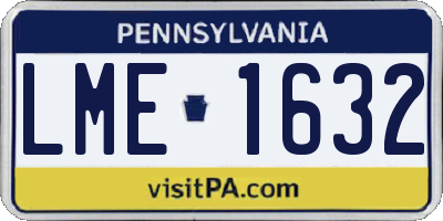 PA license plate LME1632