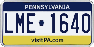 PA license plate LME1640