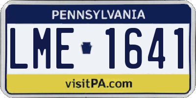 PA license plate LME1641