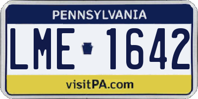 PA license plate LME1642